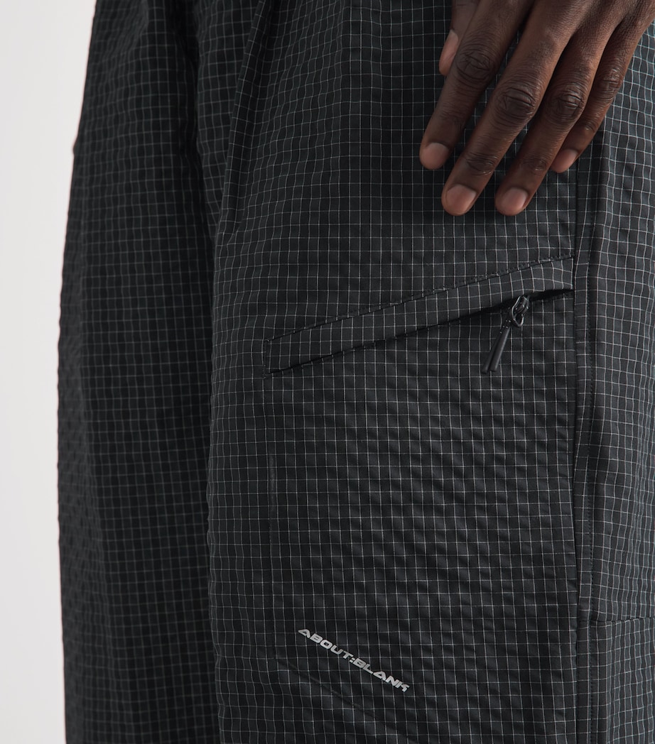 about:blank Mens Technical Pleated Trousers Navy Check Image 3