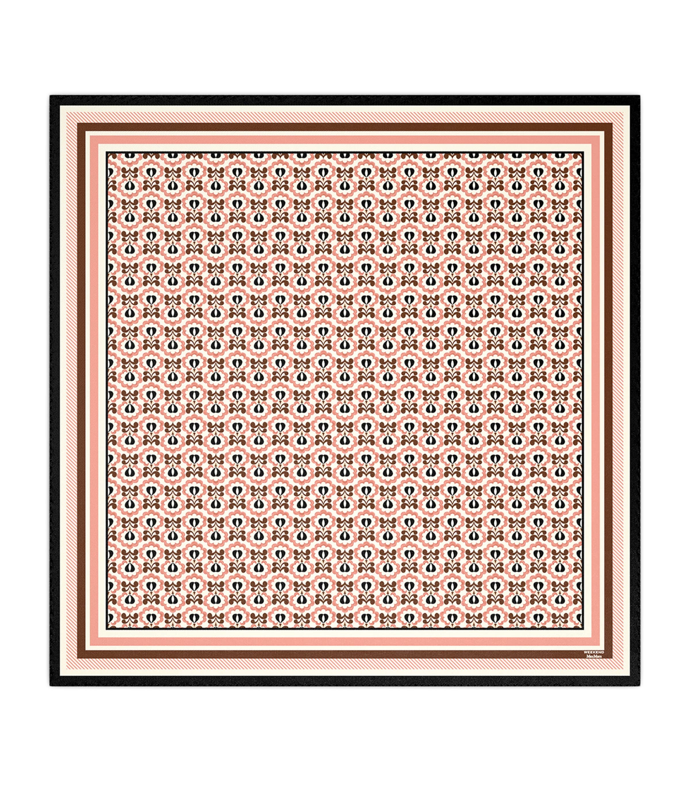Weekend Max Mara Silk Geometric Print Scarf Ivory Image 1