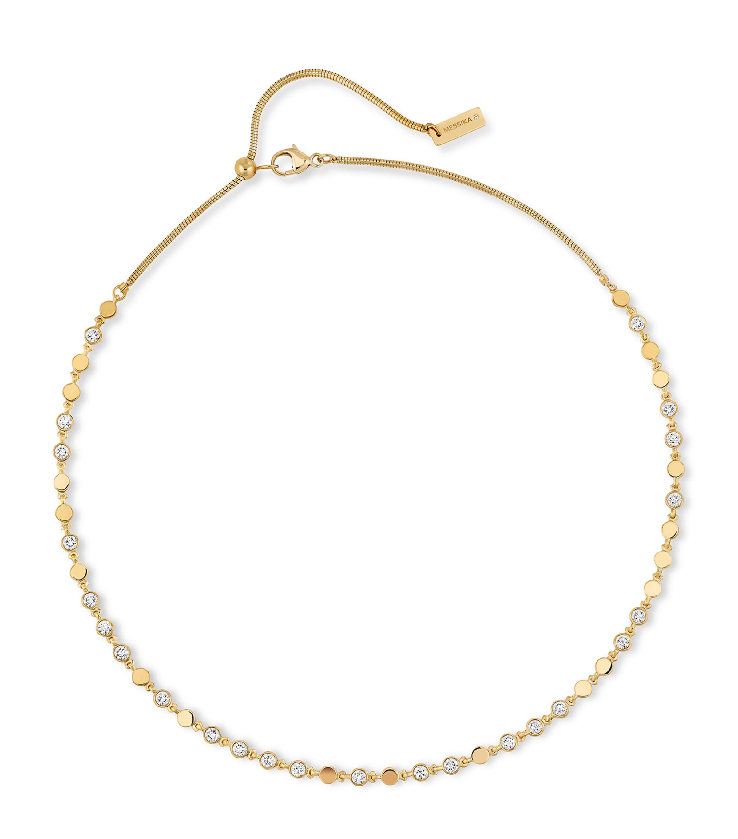 Messika Yellow Gold And Diamond D-vibes Necklace In Grey