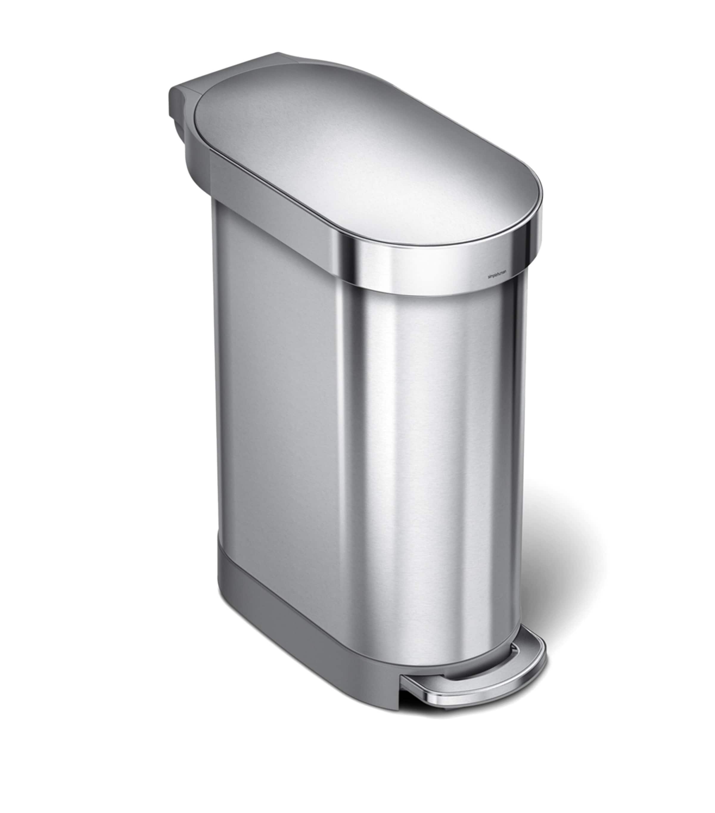 Slim Brushed Steel Pedal Bin (45L) BRUSHED Image 4