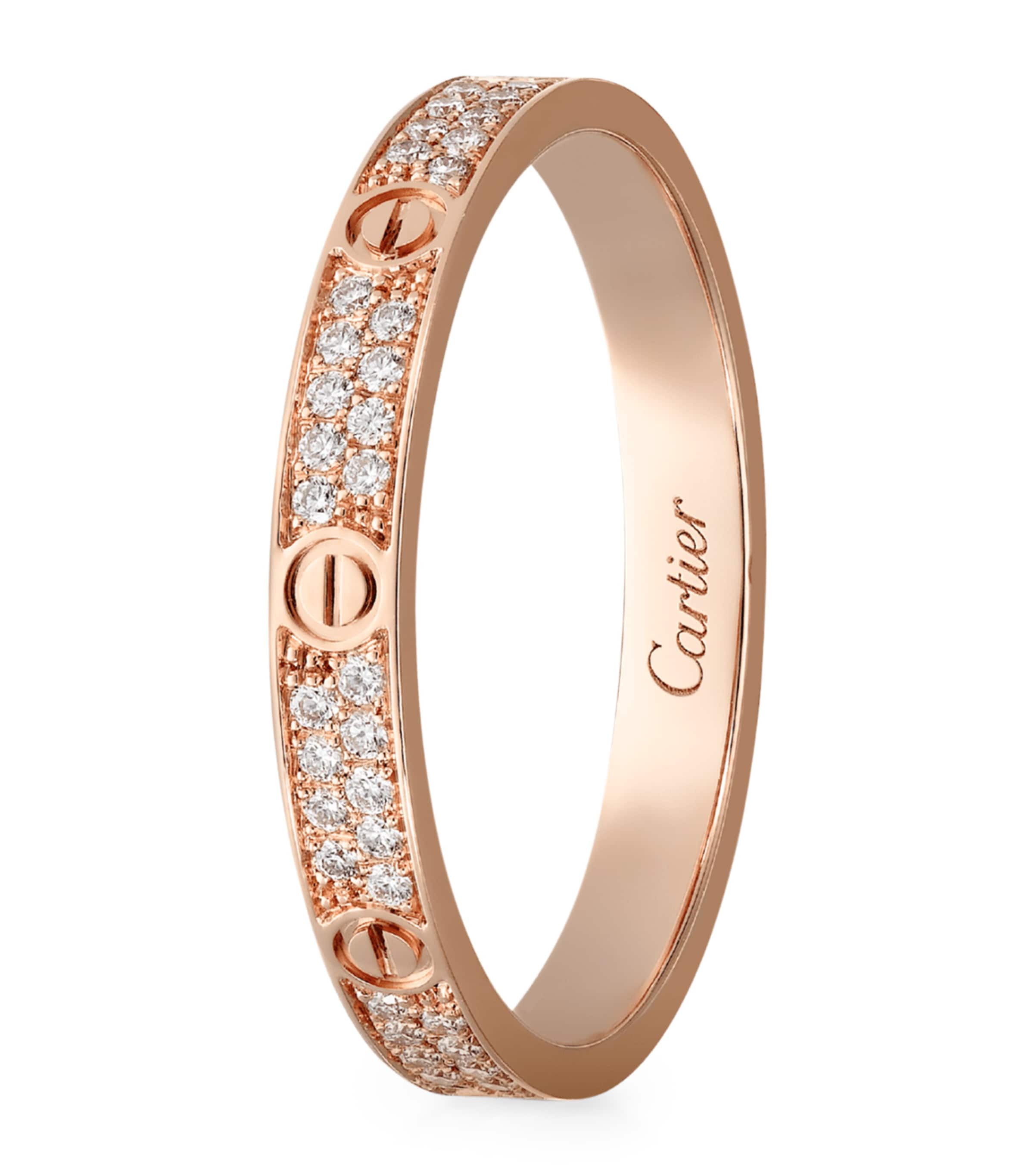 Rose Gold and Diamond LOVE Ring ROSE GOLD Image 3