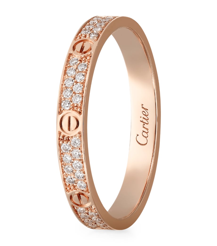 Rose Gold and Diamond LOVE Ring ROSE GOLD Image 3
