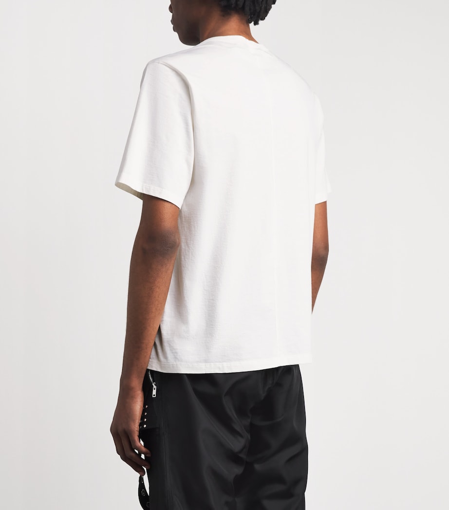 Rick Owens Mens Cotton Brad Graphic T-Shirt Milk/black Image 5
