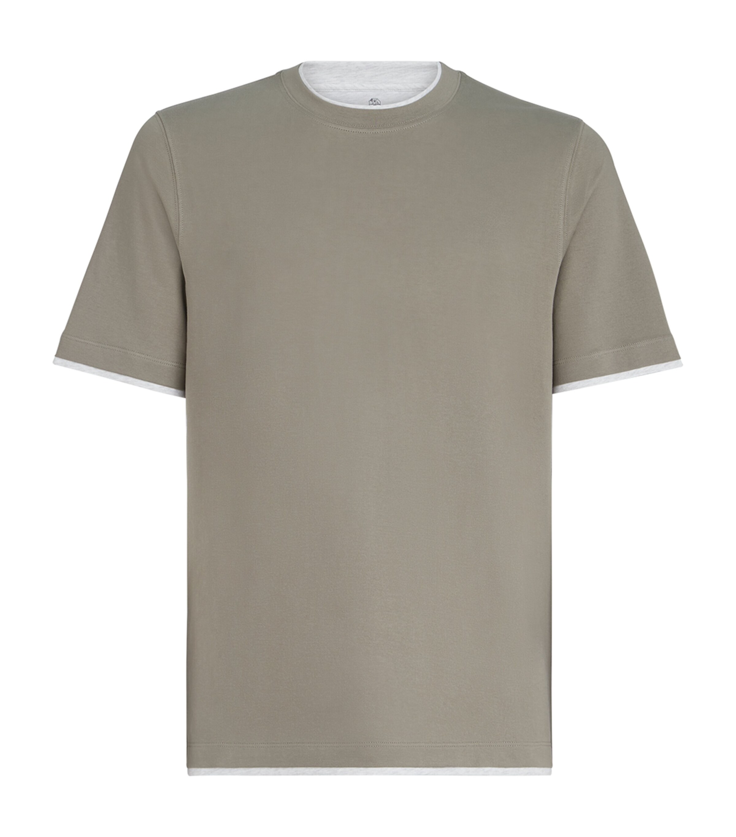 Brunello Cucinelli Mens Cotton Faux-Layered T-Shirt Image 1