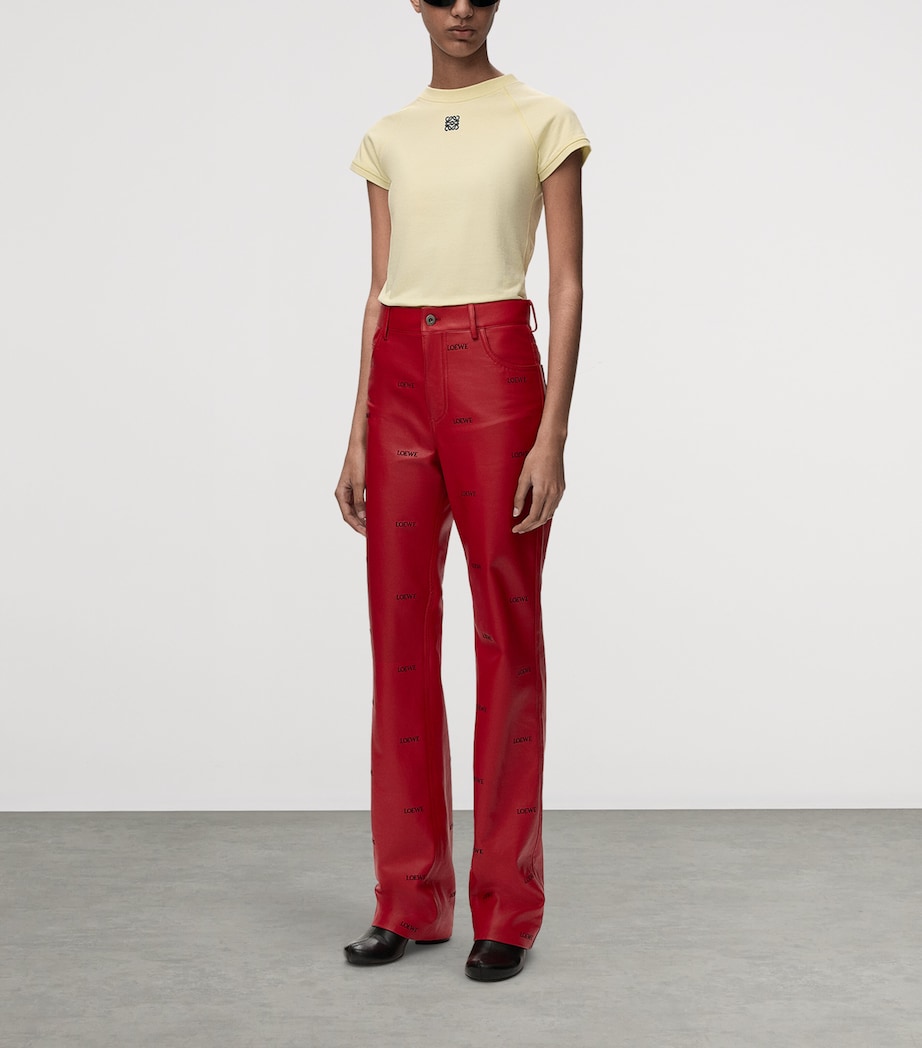 LOEWE Womens Cotton-Blend Baby T-Shirt Light Yellow Image 2