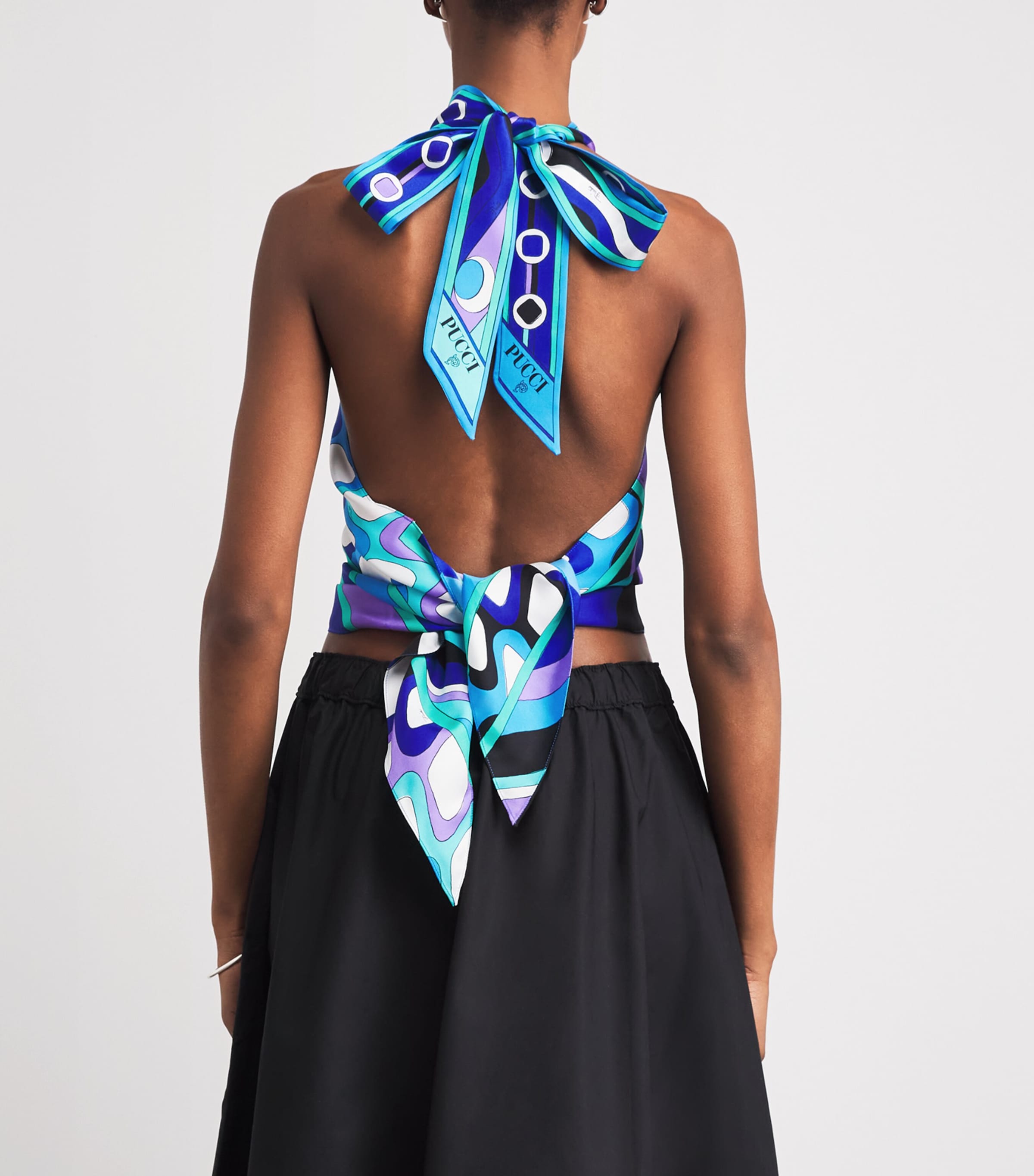 PUCCI Womens Silk Halterneck Scarf Top Image 5