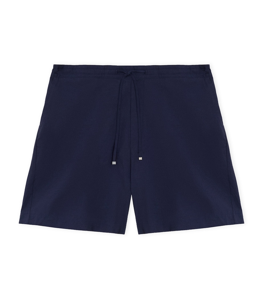 LOEWE Mens x Paula’s Ibiza Poplin Shorts Navy Blue Image 1