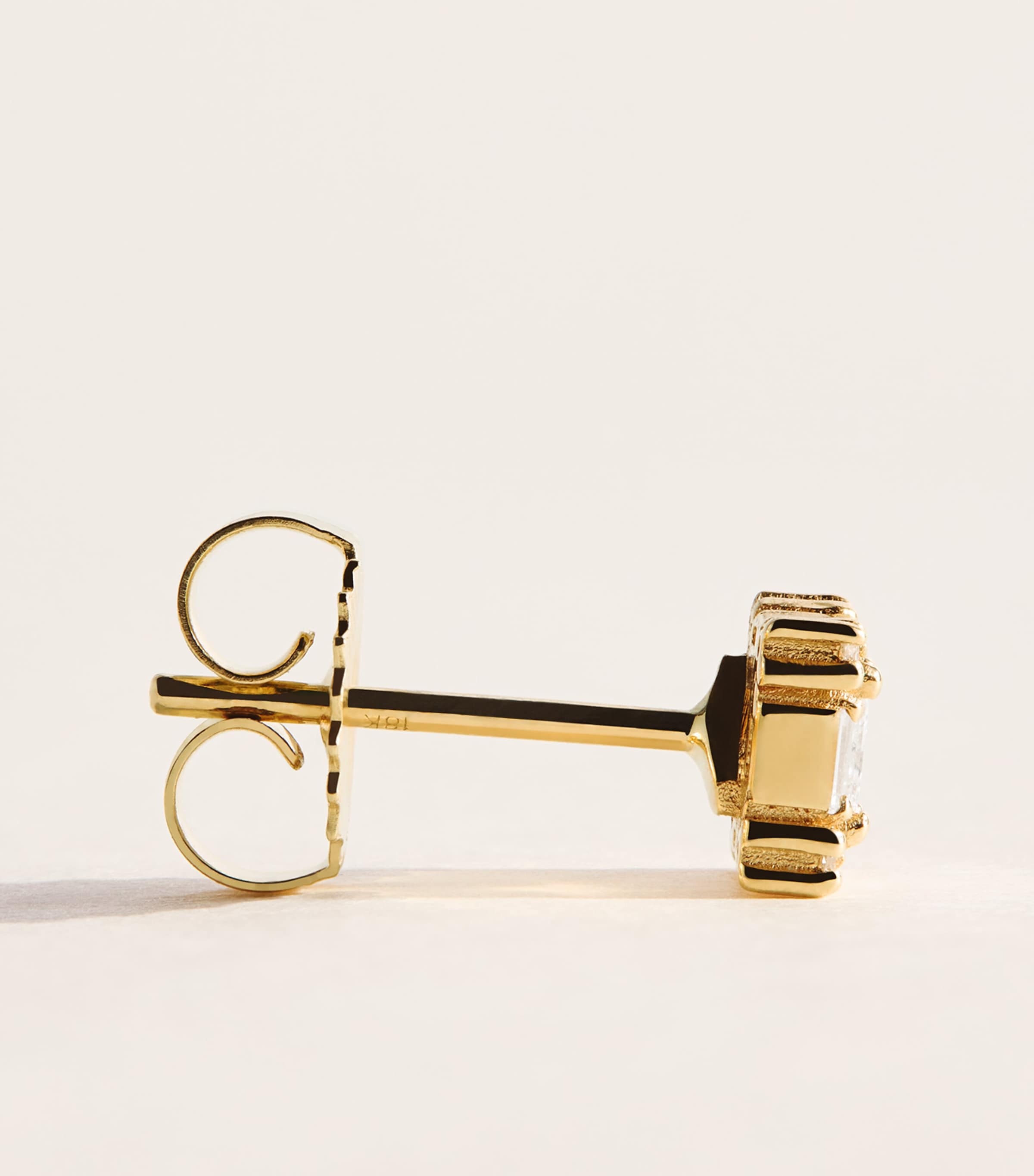Suzanne Kalan Mini Yellow Gold and Diamond Princess Stud Earrings Yg/wd Image 3