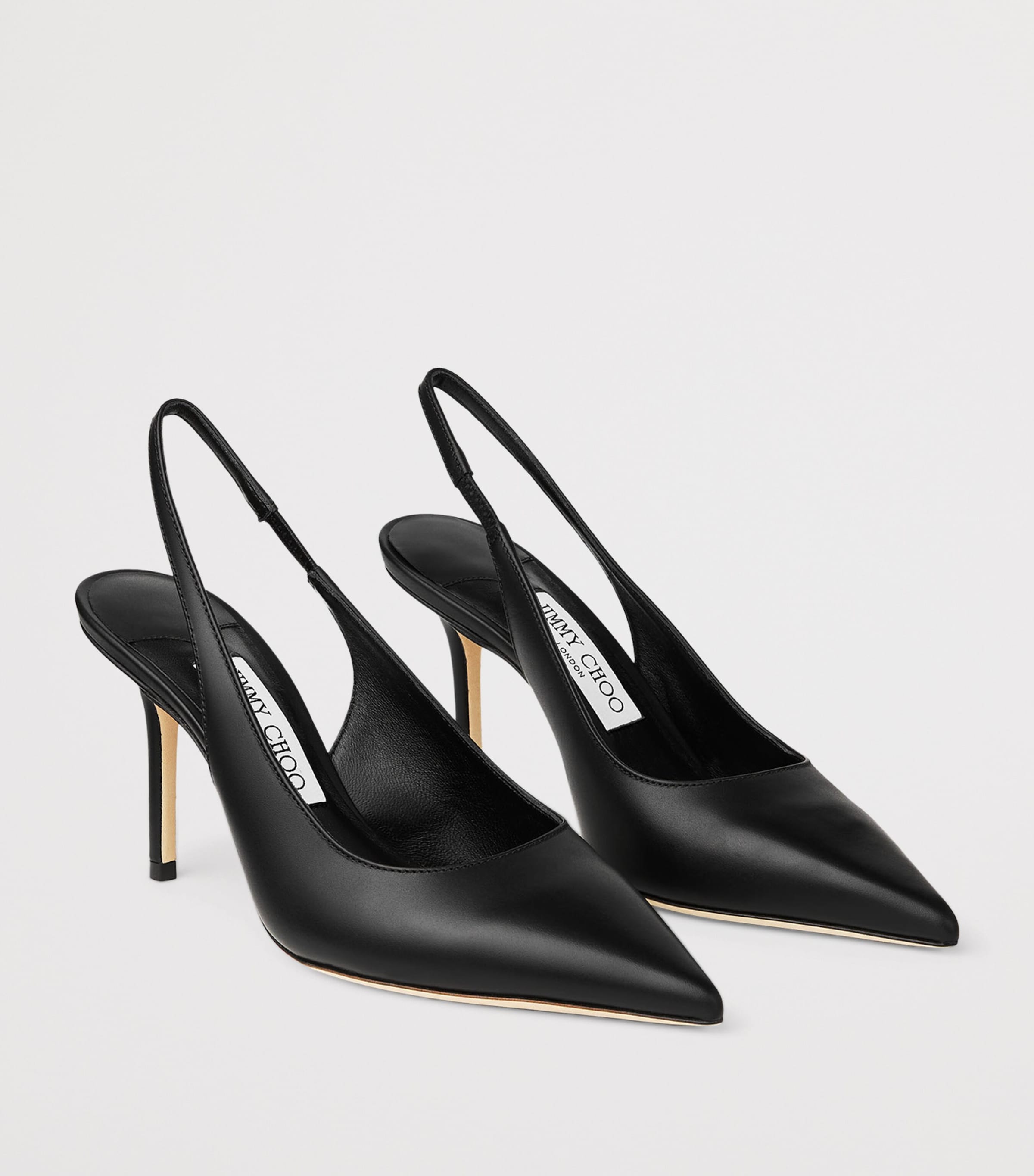 Jimmy Choo Womens Love 85 Leather Slingback Pumps Black Image 3