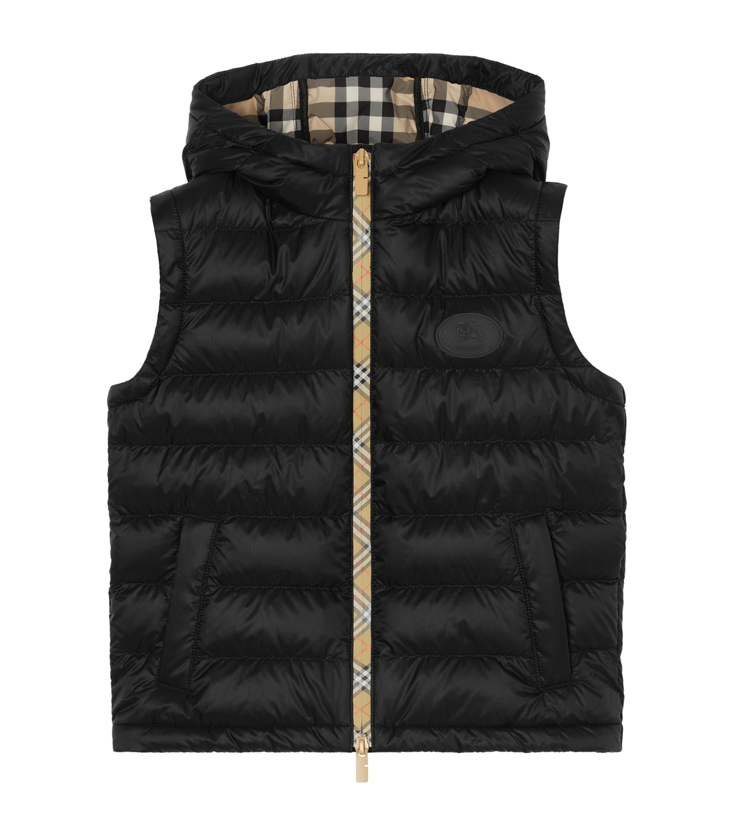 Burberry Kids Down Nylon Puffer Gilet (4-12 Years) Black Image 1