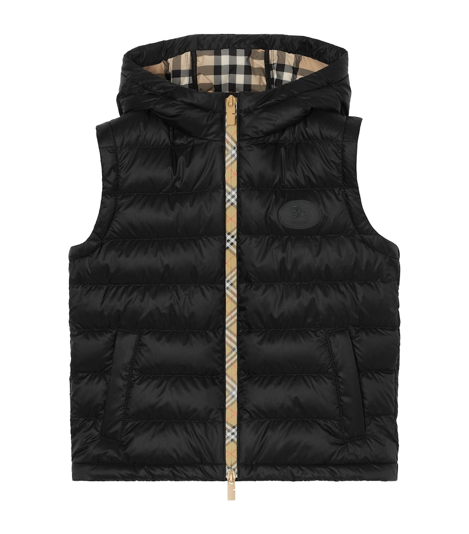 Burberry Kids Down Nylon Puffer Gilet (4-12 Years) Black Image 1