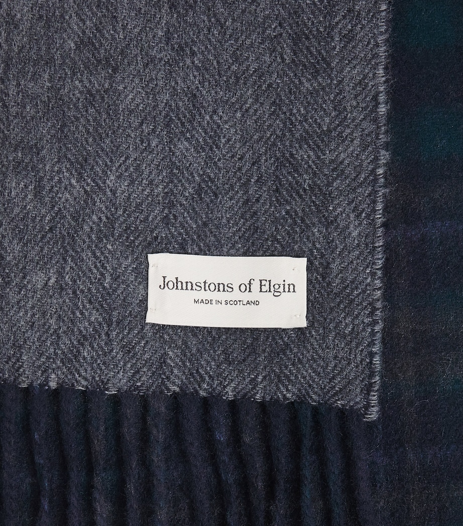 Cashmere Reversible Check Scarf RU7646 TARTAN/HBONE Image 4