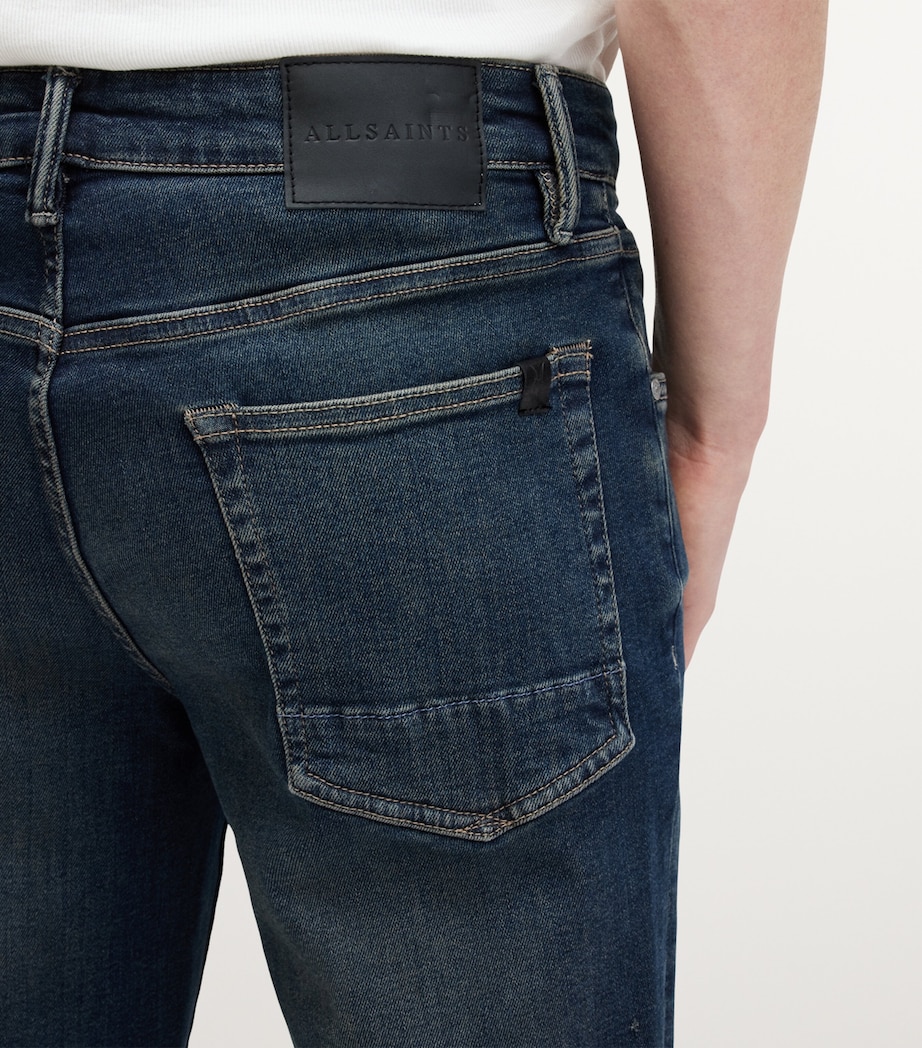 AllSaints Mens Sid Slim Jeans Indigo Blue Image 7
