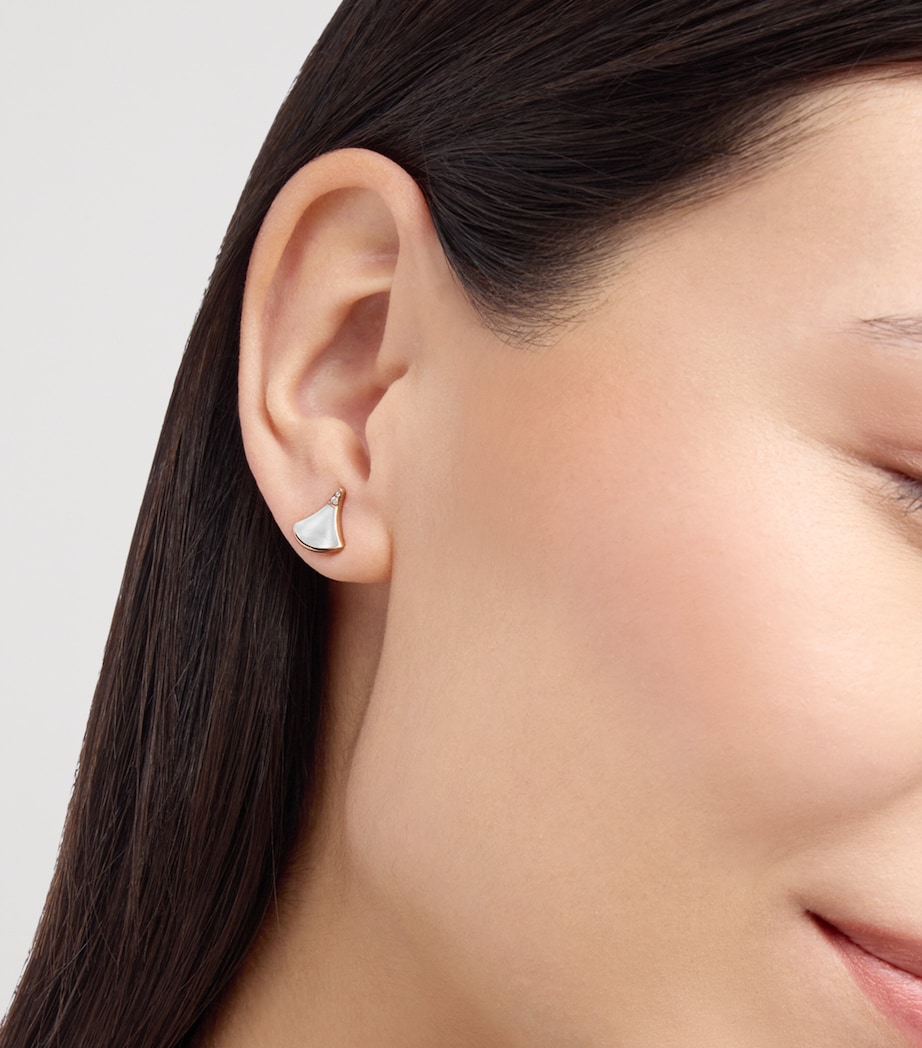 Rose Gold, Diamond and Mother-of-Pearl Divas' Dream Earring PINK GOLD Image 6