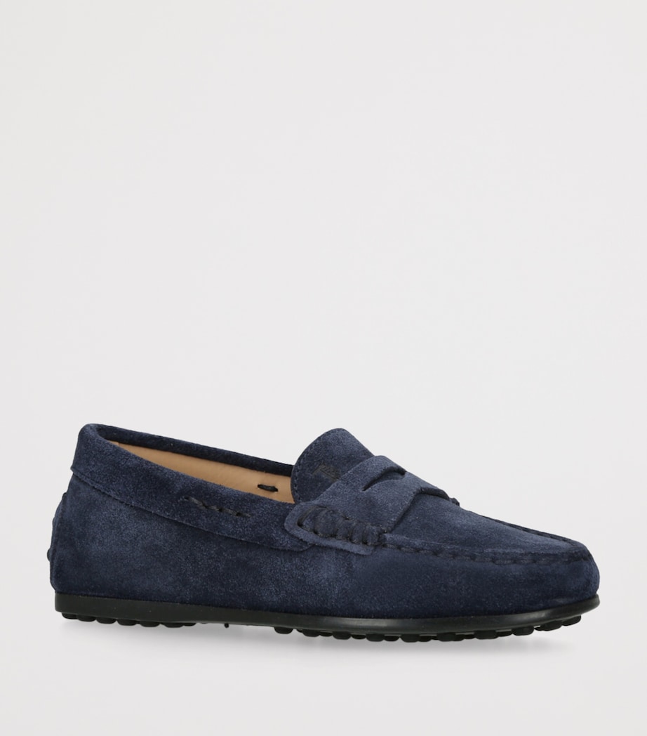 Tod's Suede Gommino Loafers Navy Image 3