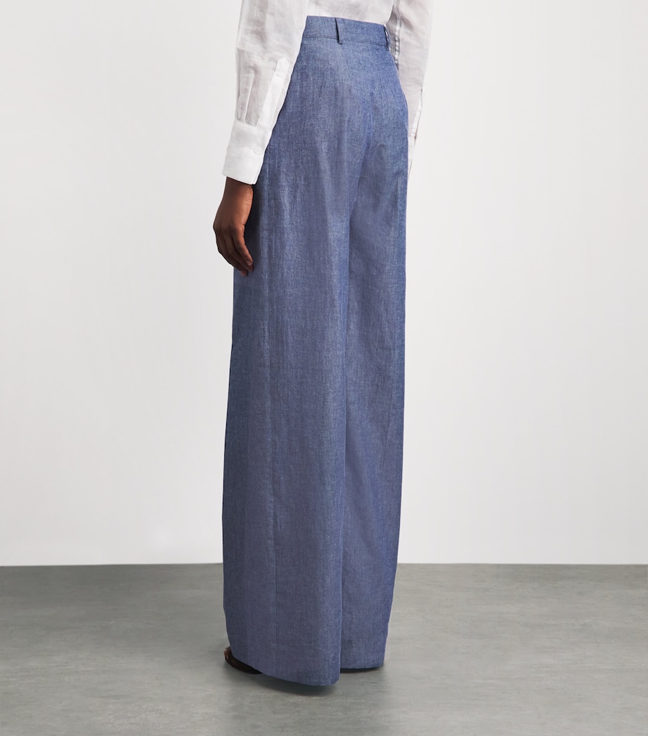 Safiyaa Womens Chambray Touca Trousers Blue Blend Image 5