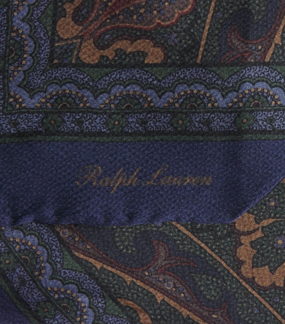Ralph Lauren Purple Label Silk Paisley Neckerchief Green Multi Image 3