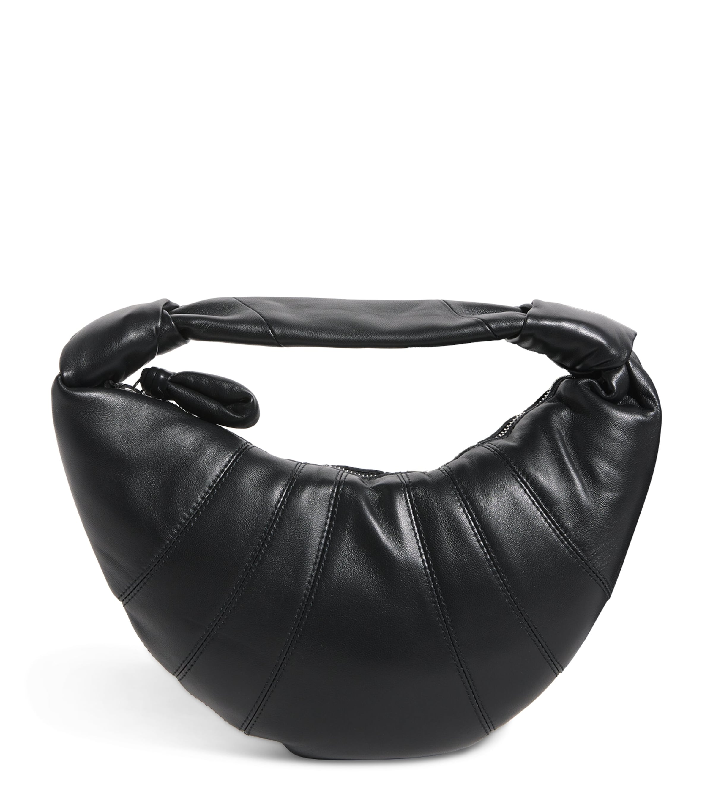Lemaire Mini Lambskin Fortune Croissant Shoulder Bag In Black