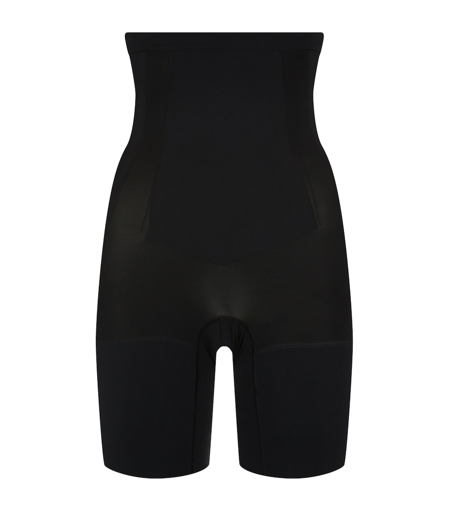 SPANX Womens SPANXsculpt OnCore High-Waist Mid-Thigh Shorts - Firm Control Very Black Image 1