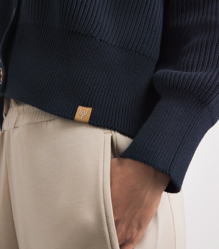 Y.O.U Womens Cotton Kimcote Cardigan Navy Image 3