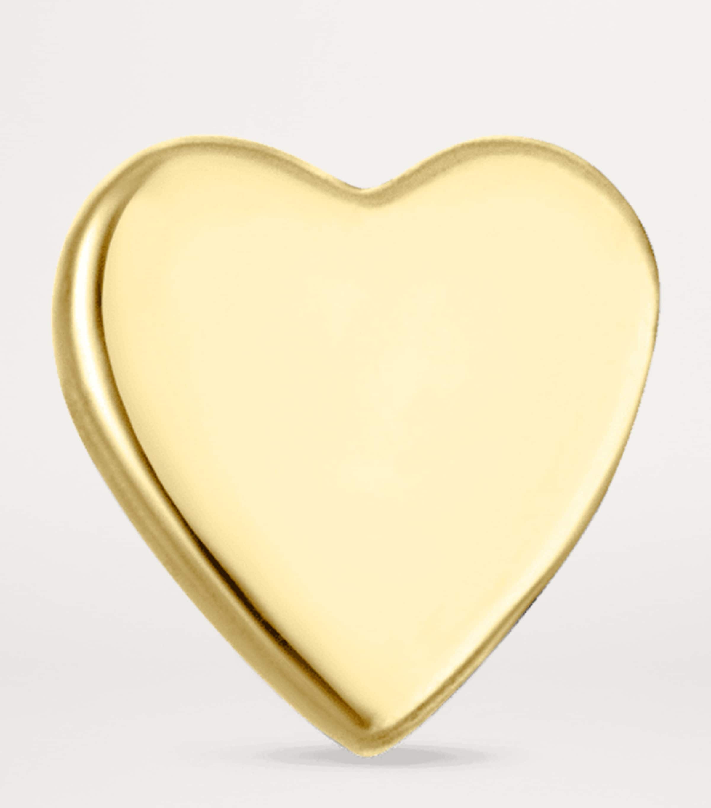 Yellow Gold Heart Threaded Stud Earring (3mm) YELLOW GOLD Image 2