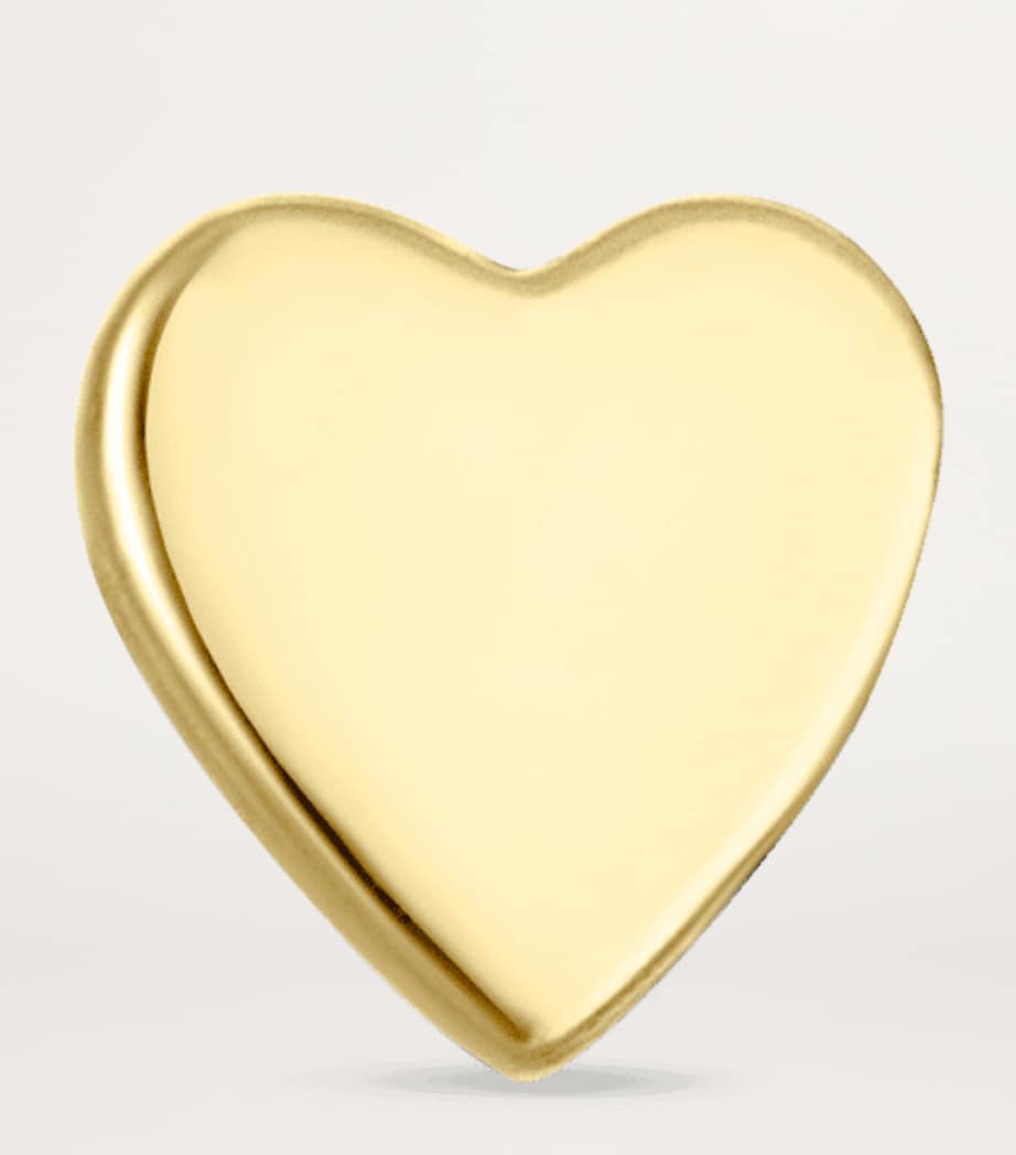 Yellow Gold Heart Threaded Stud Earring (3mm) YELLOW GOLD Image 2