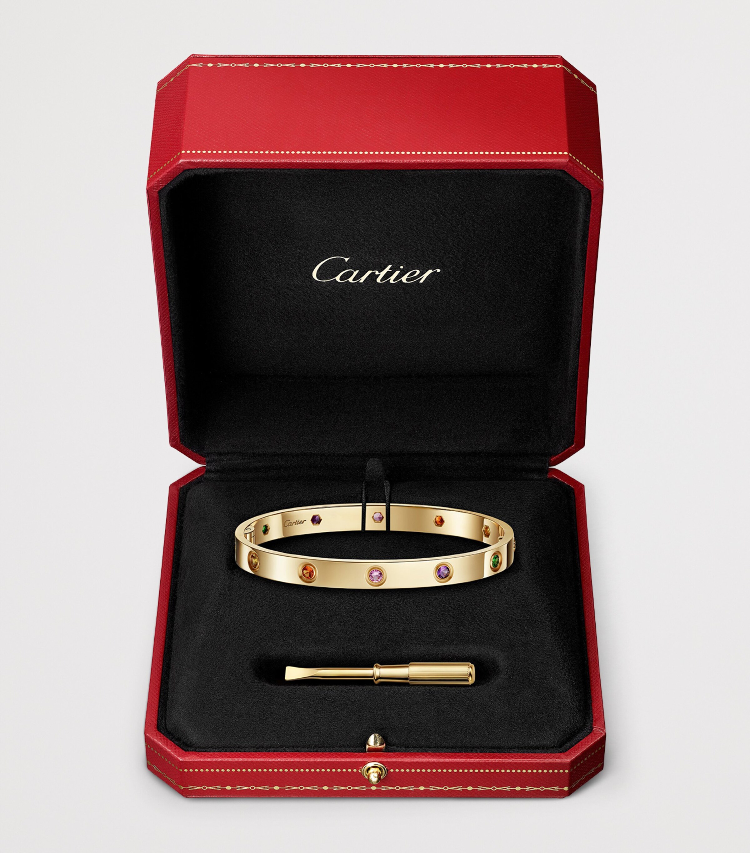 Cartier Yellow Gold and Gemstone LOVE Bracelet Yellow Gold Image 6