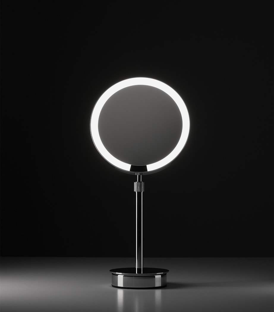 Light-Up Round Cosmetics Mirror CHROME Image 4