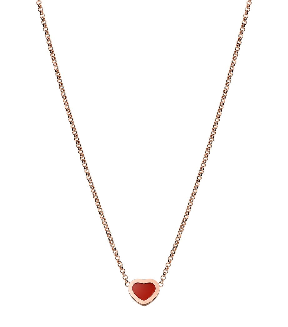 Rose Gold and Carnelian My Happy Hearts Pendant Necklace 18K ROSE GOLD Image 4