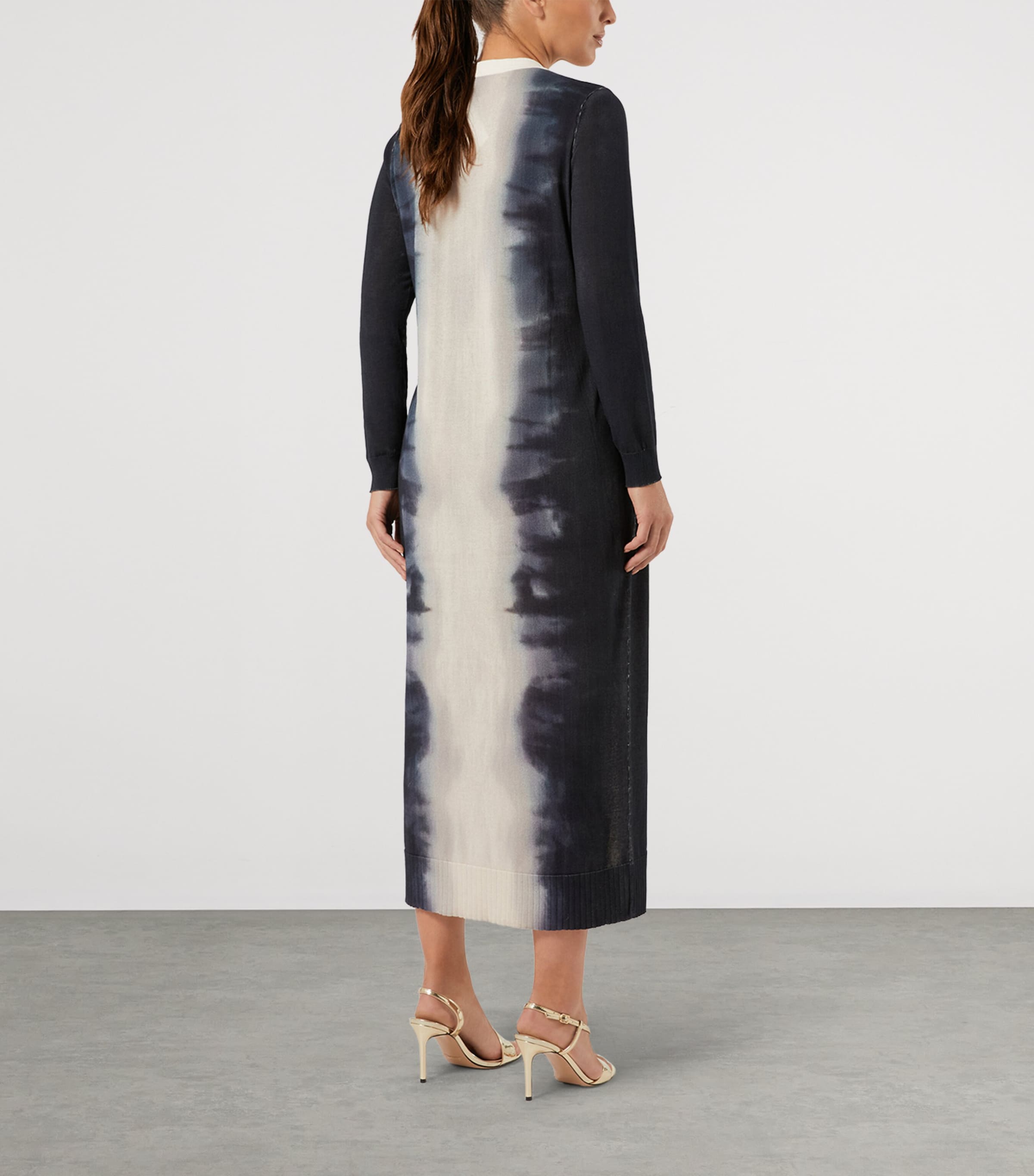 Marina Rinaldi Black Knitted Cardigan Midi Dress | Harrods US