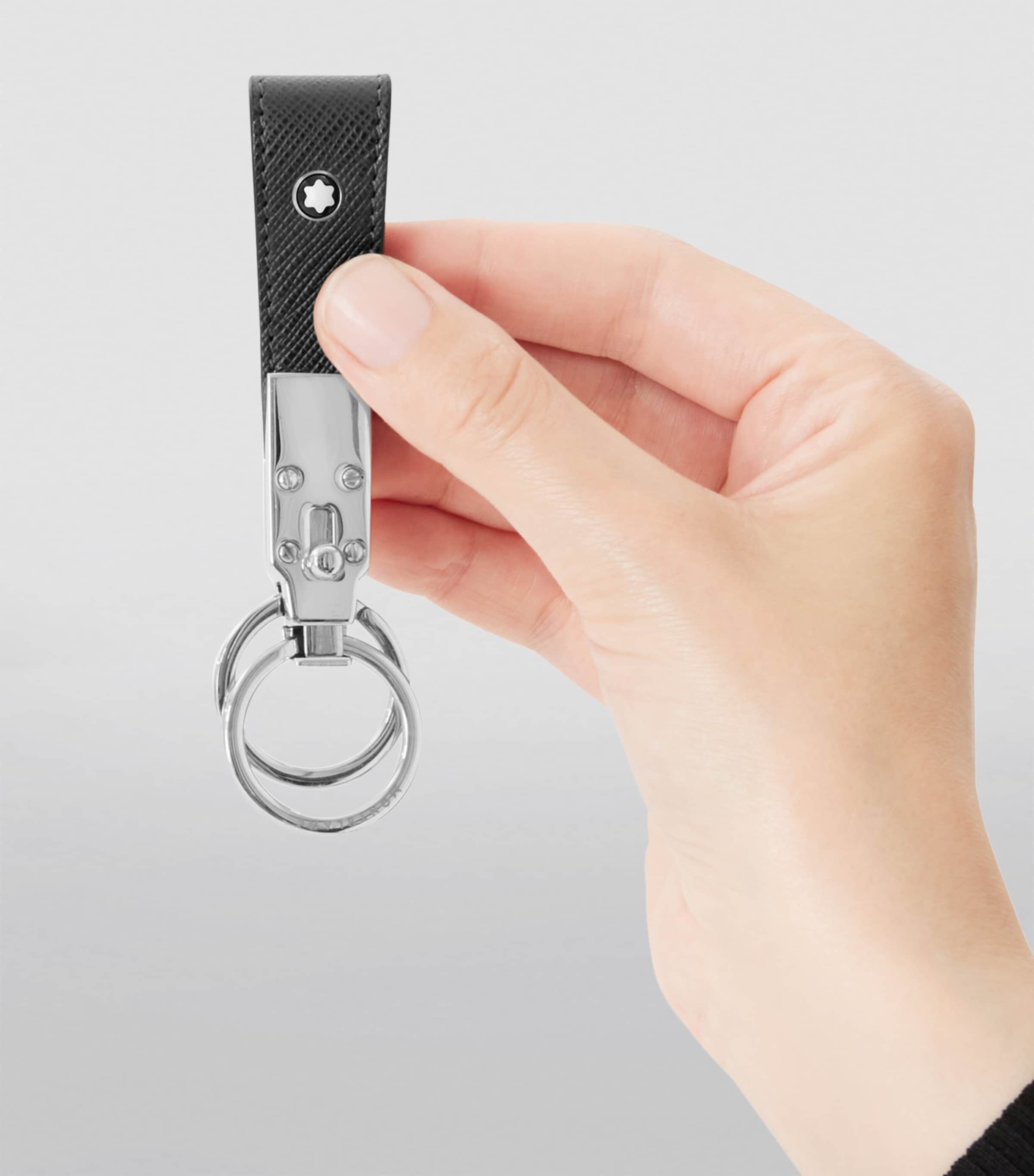 Leather Loop Sartorial Keyring BLACK Image 3