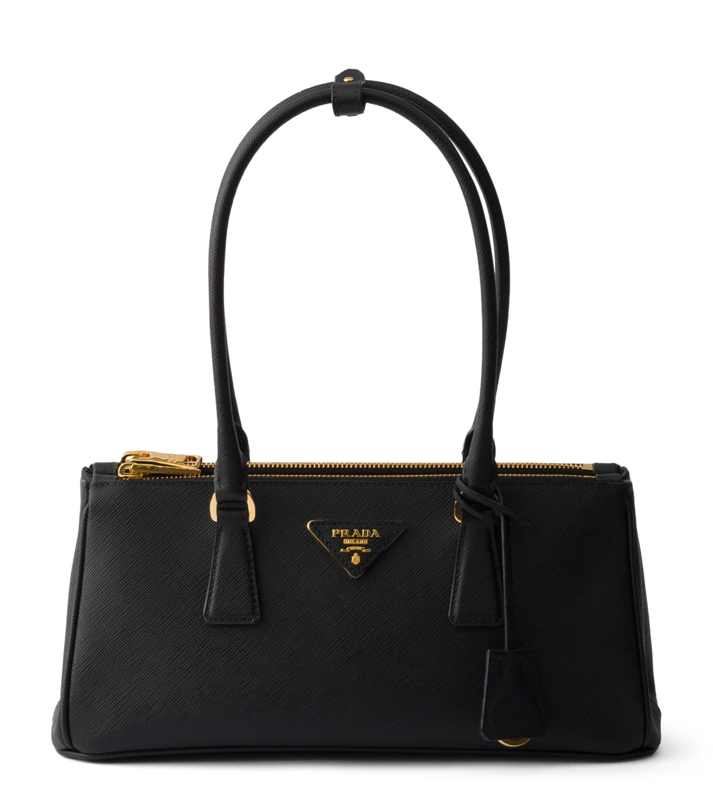 Prada Medium Leather Galleria Top-Handle Bag Black Image 1