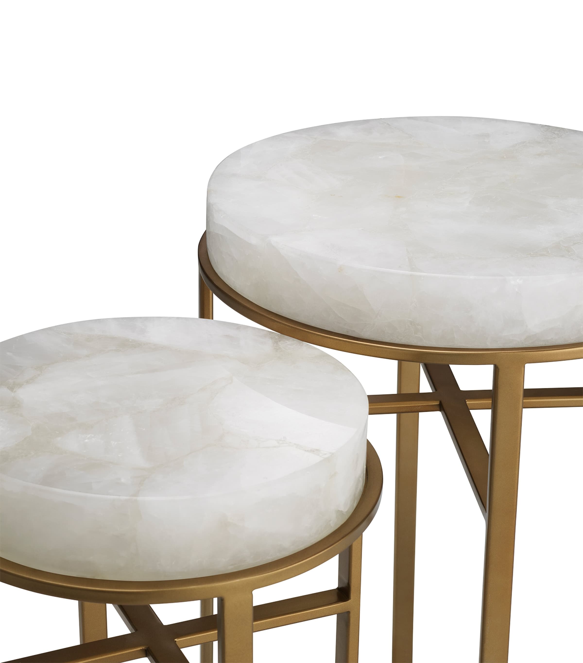 Eichholtz Set of 2 Crystal Hoxton Side Tables White Image 3