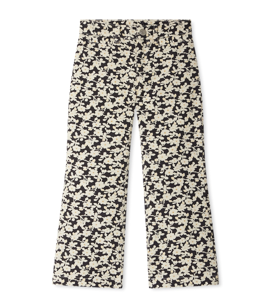 Cotton Floral Print Trousers (4-14 Years) FL NOIR Image 1