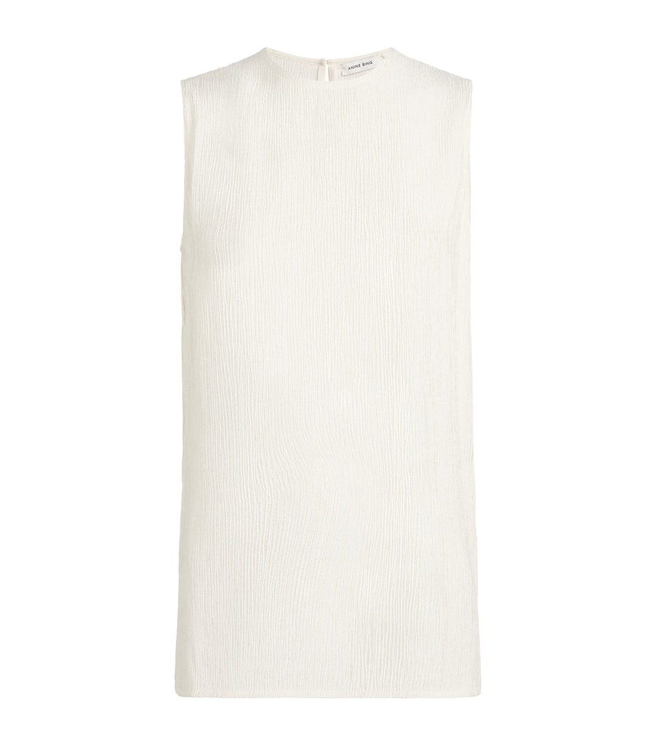 ANINE BING Womens Malia Tank Top Ecru Image 1