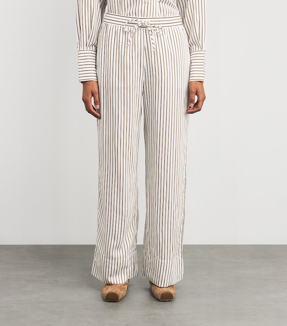 Stripe Drawstring Trousers 020 CREAM WHITE Image 3