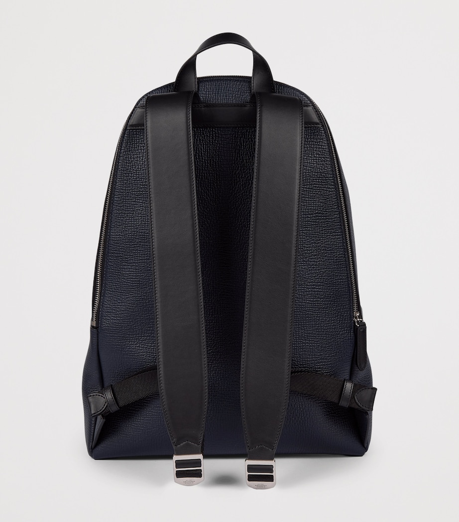 Smythson Leather Ludlow Backpack Navy Image 3