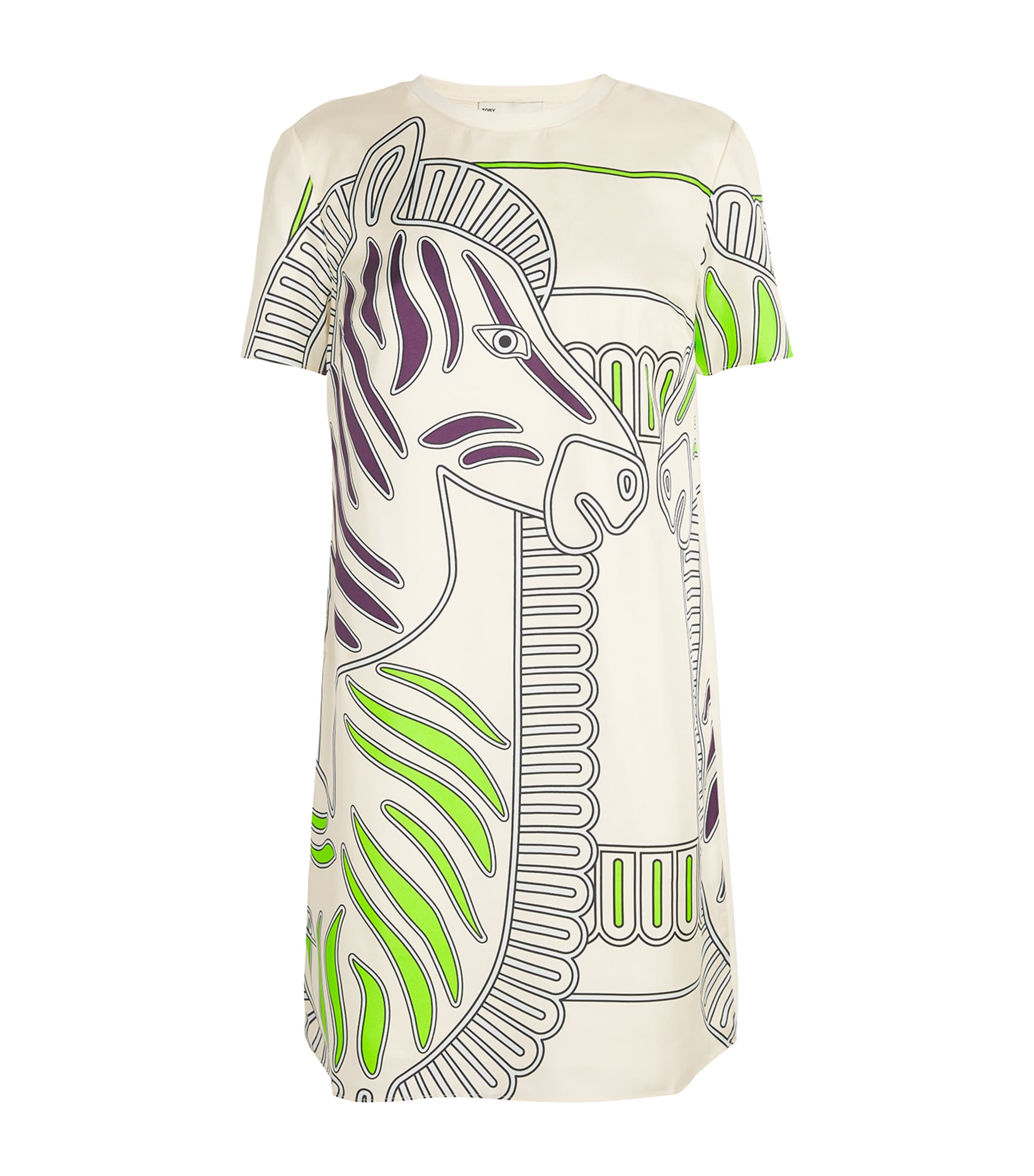 Shop Tory Burch Silk-cotton Zebra Mini Dress