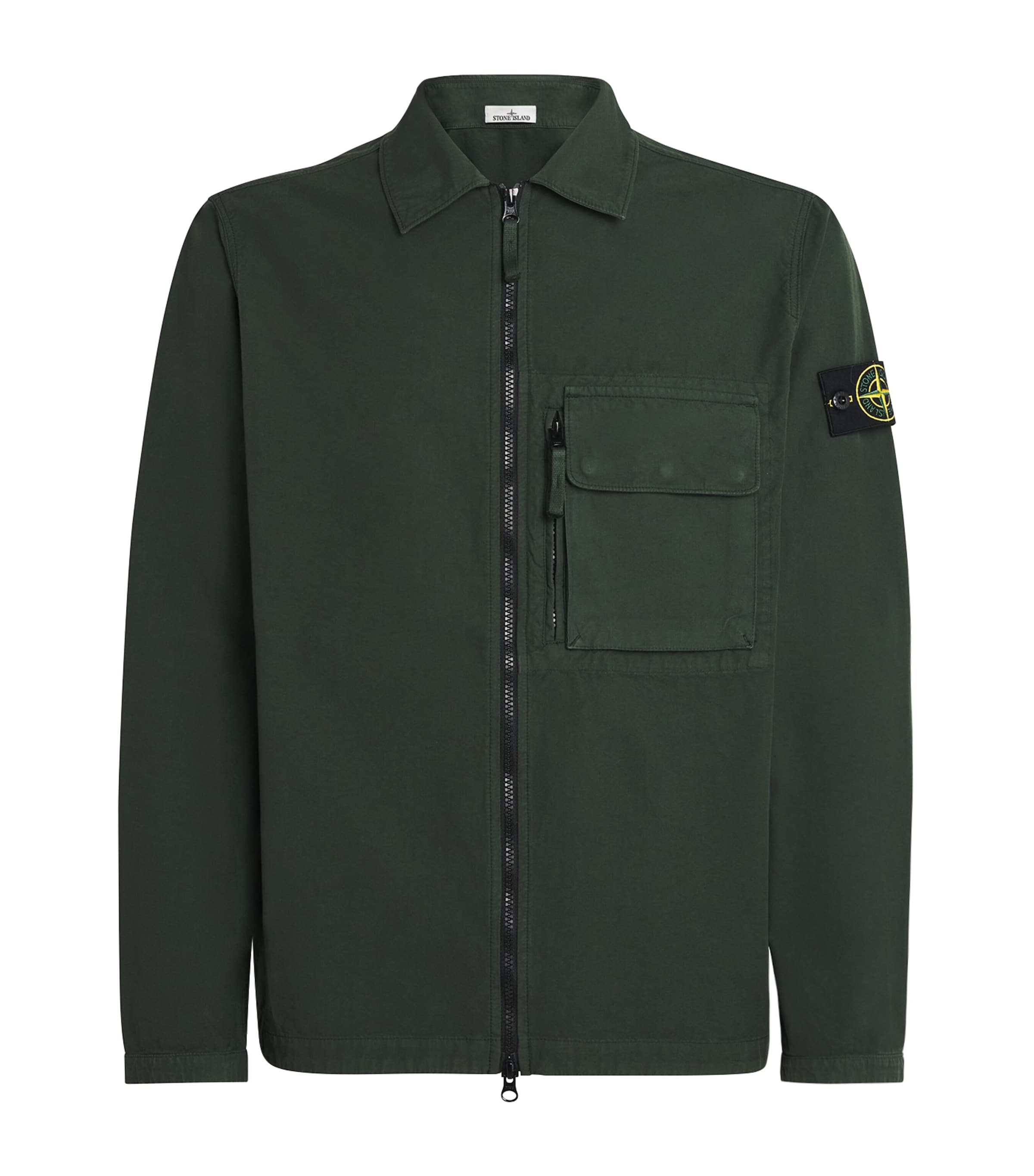 ジャケット・アウター Stone  Canvas Double Zip Jacket Stone Island Green Canvas Jacket | Harrods US