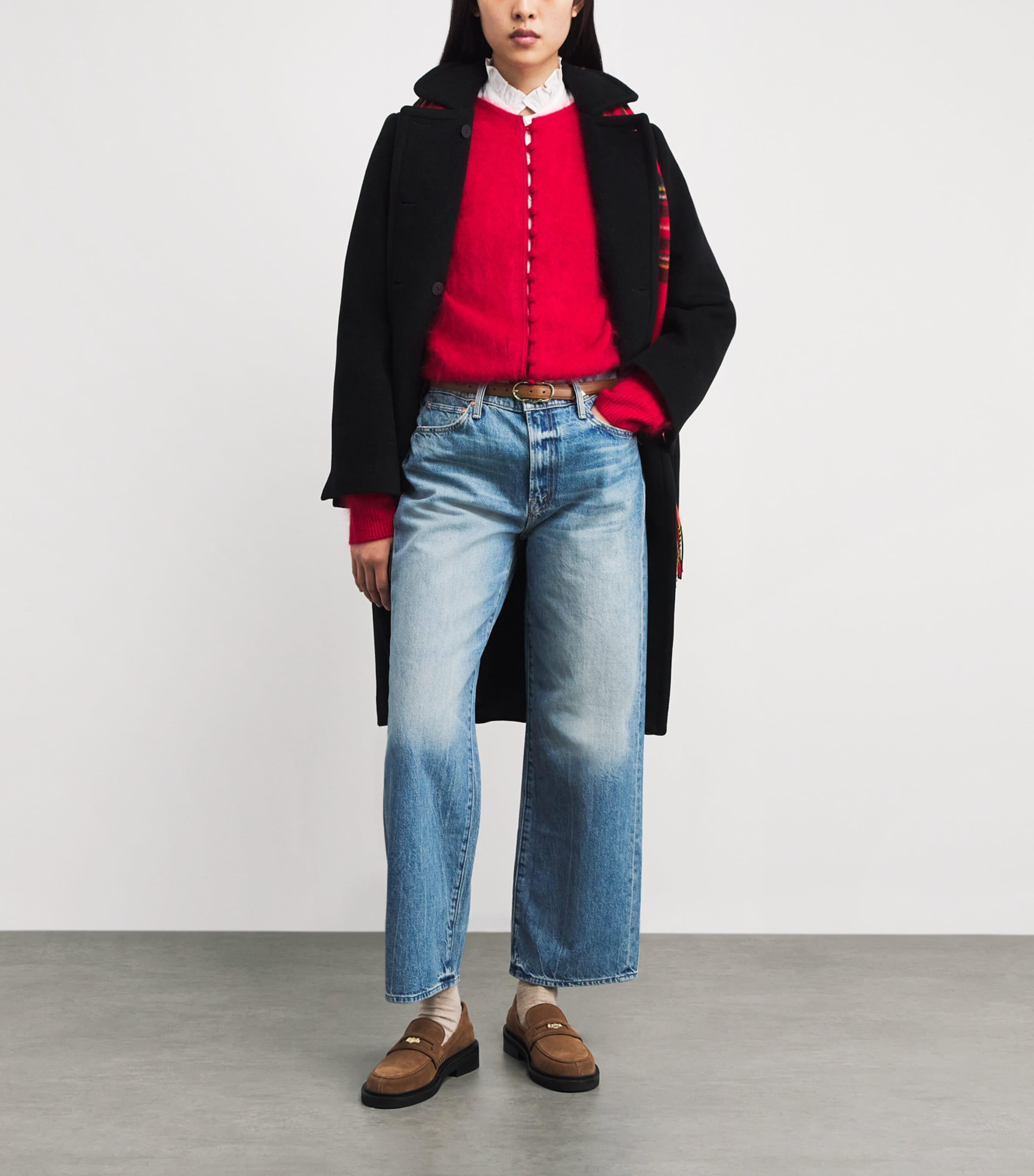 Leather Double-Buckle Belt CAMEL Image 3