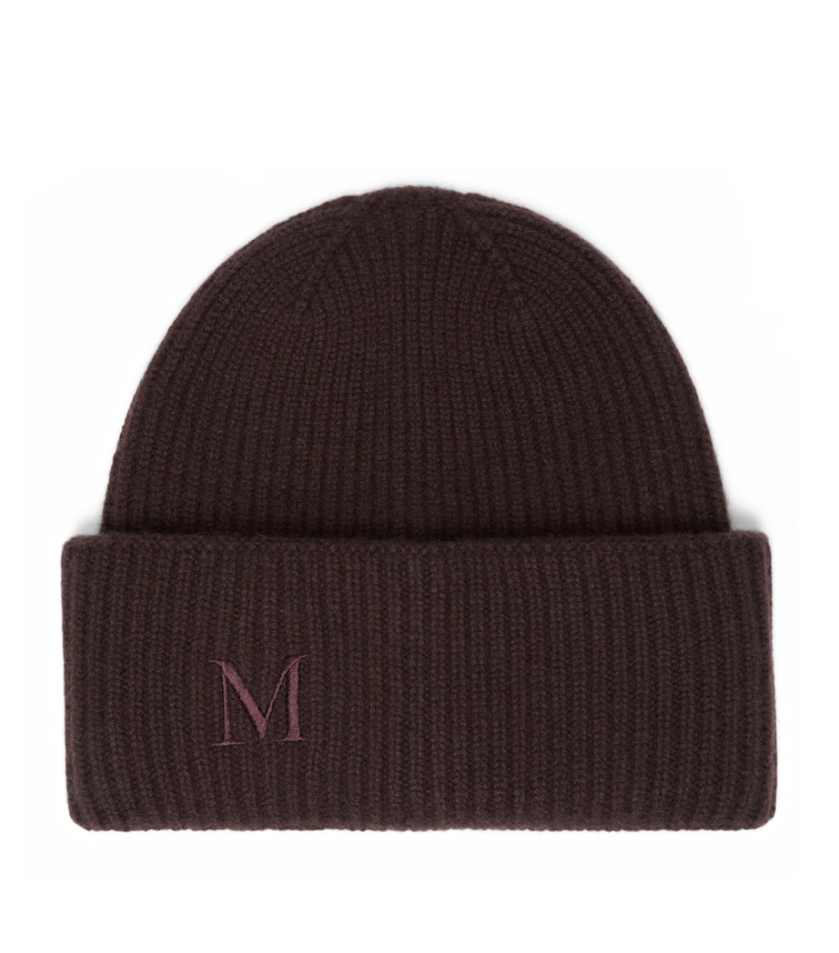 Max Mara Cashmere Monogram Beanie Dark Brown Image 1