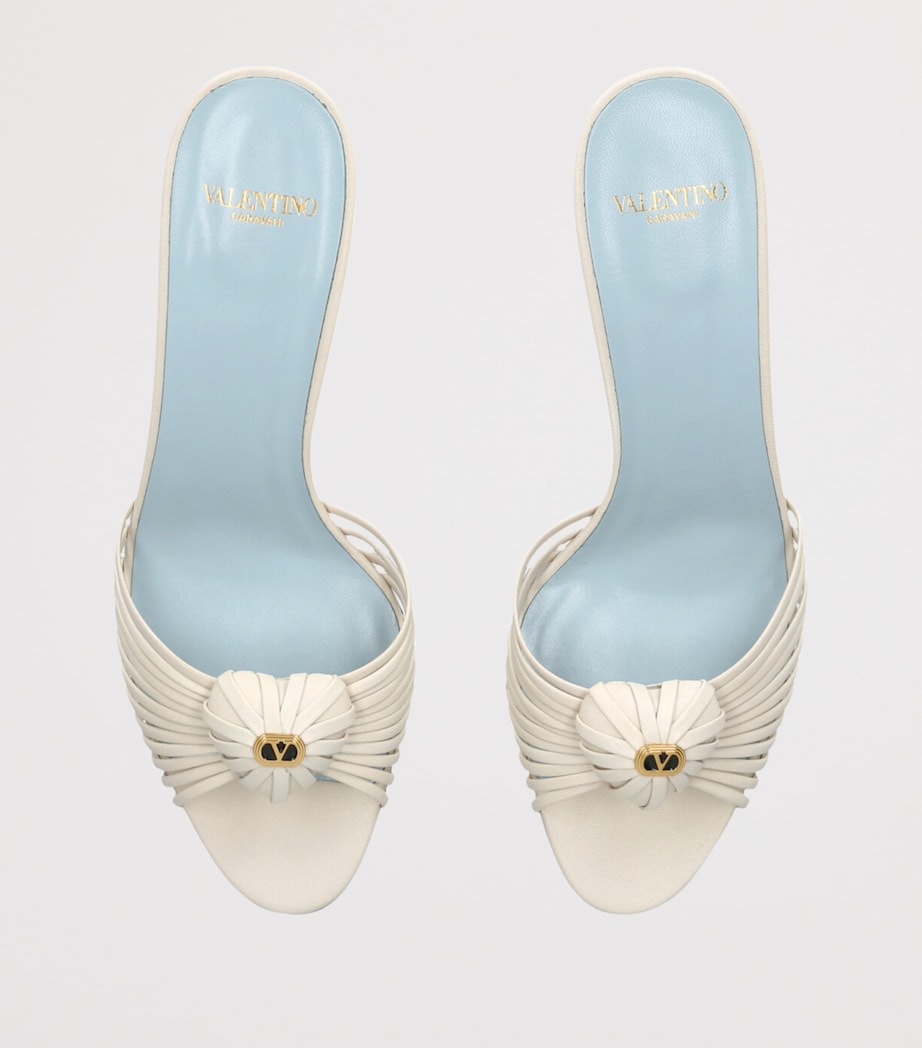 Leather Royal Heeled Mules 65 BONE Image 4