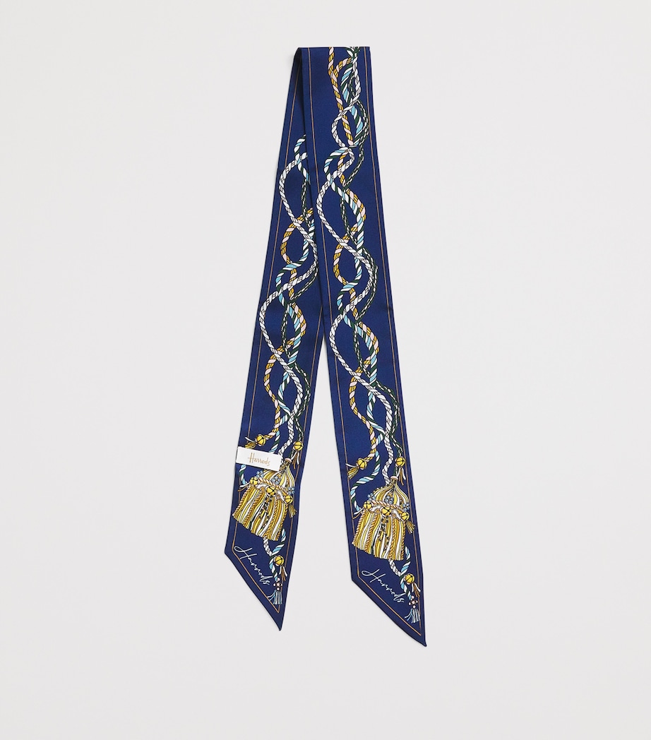 Silk Tassel Scarf NAVY Image 4