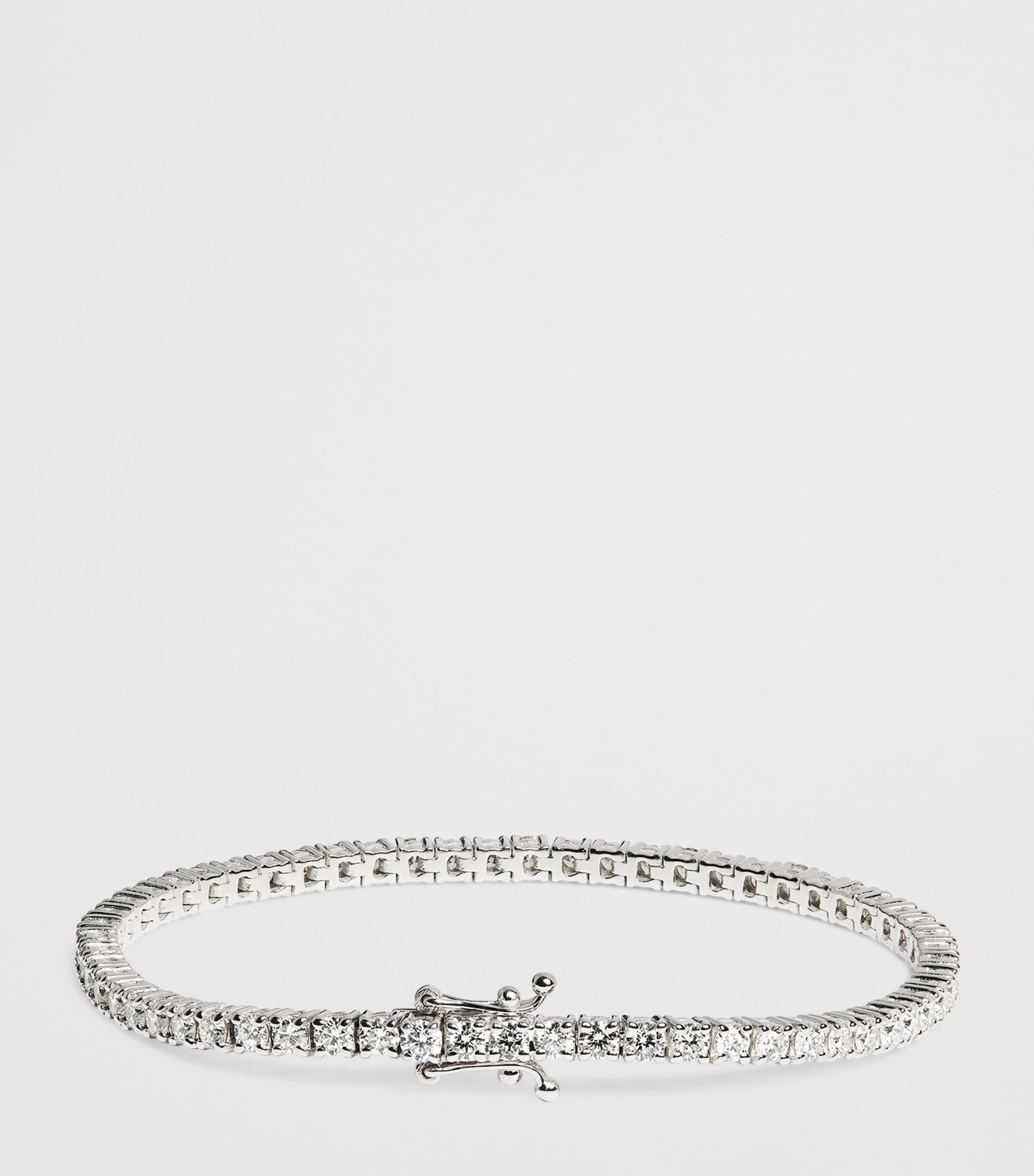 White Gold and Diamond Tennis Bracelet (4.00ct) WHITE GOLD Image 3