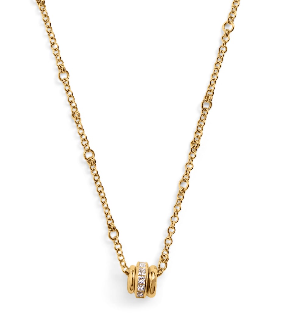 Yellow Gold and Diamond Gravity Necklace YELLOW GOLD Image 1