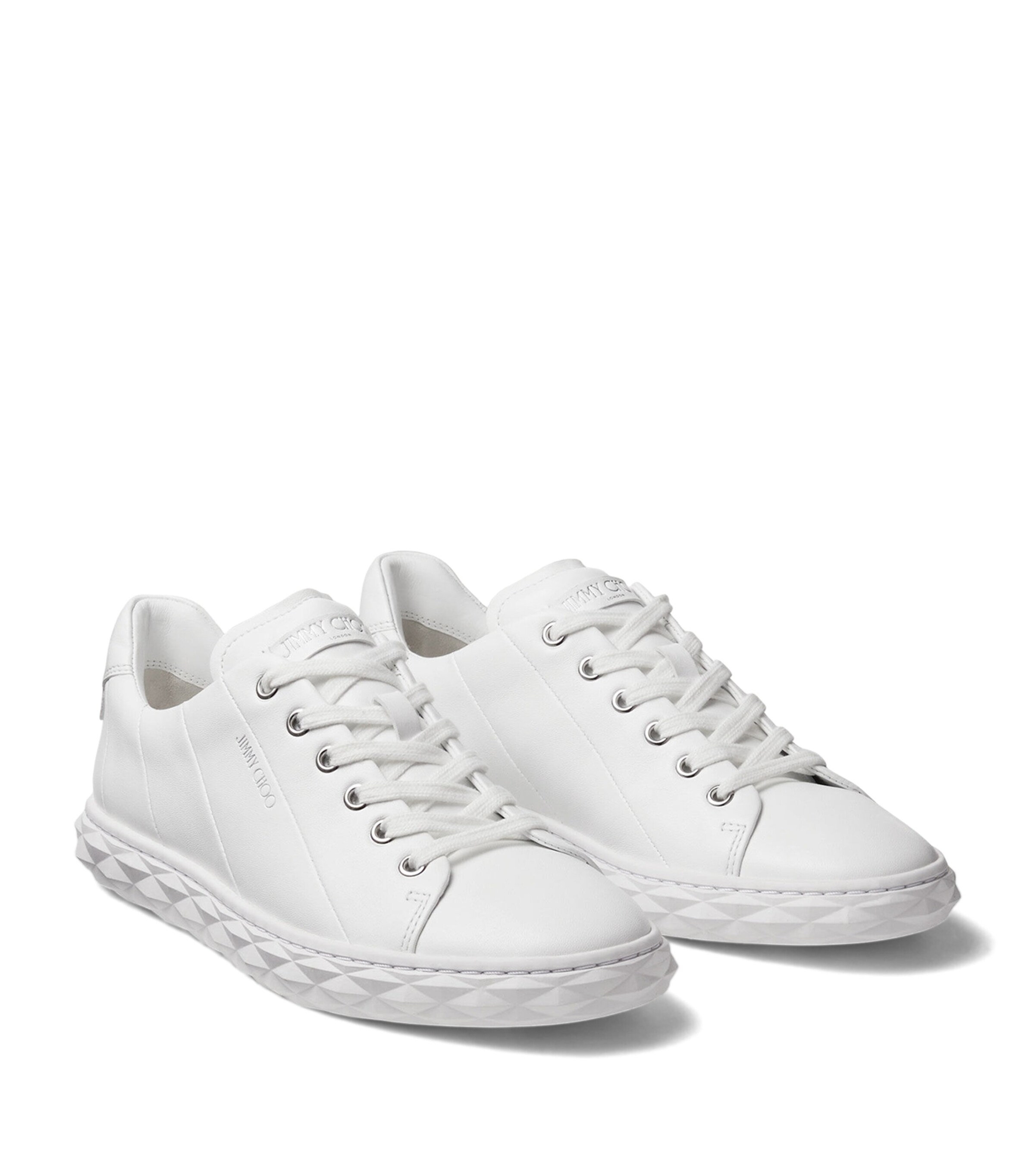 Jimmy Choo Diamond Light Leather Sneakers V White/white Image 5