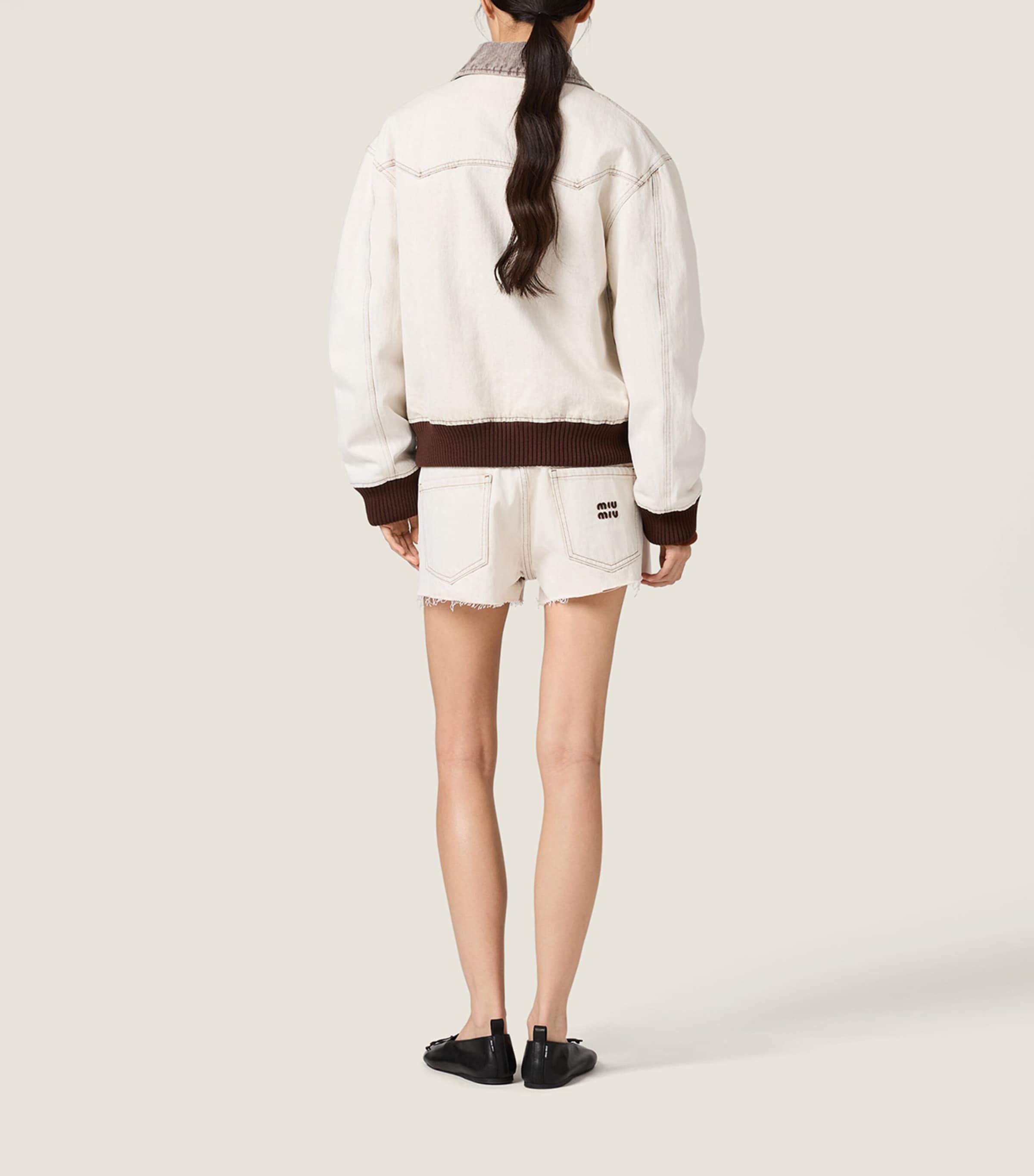 Miu Miu Womens Denim Blouson Jacket Image 3