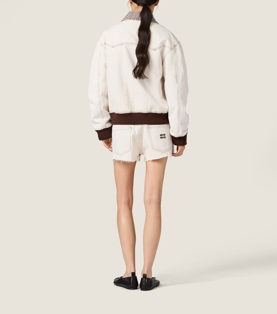 Miu Miu Womens Denim Blouson Jacket Image 3