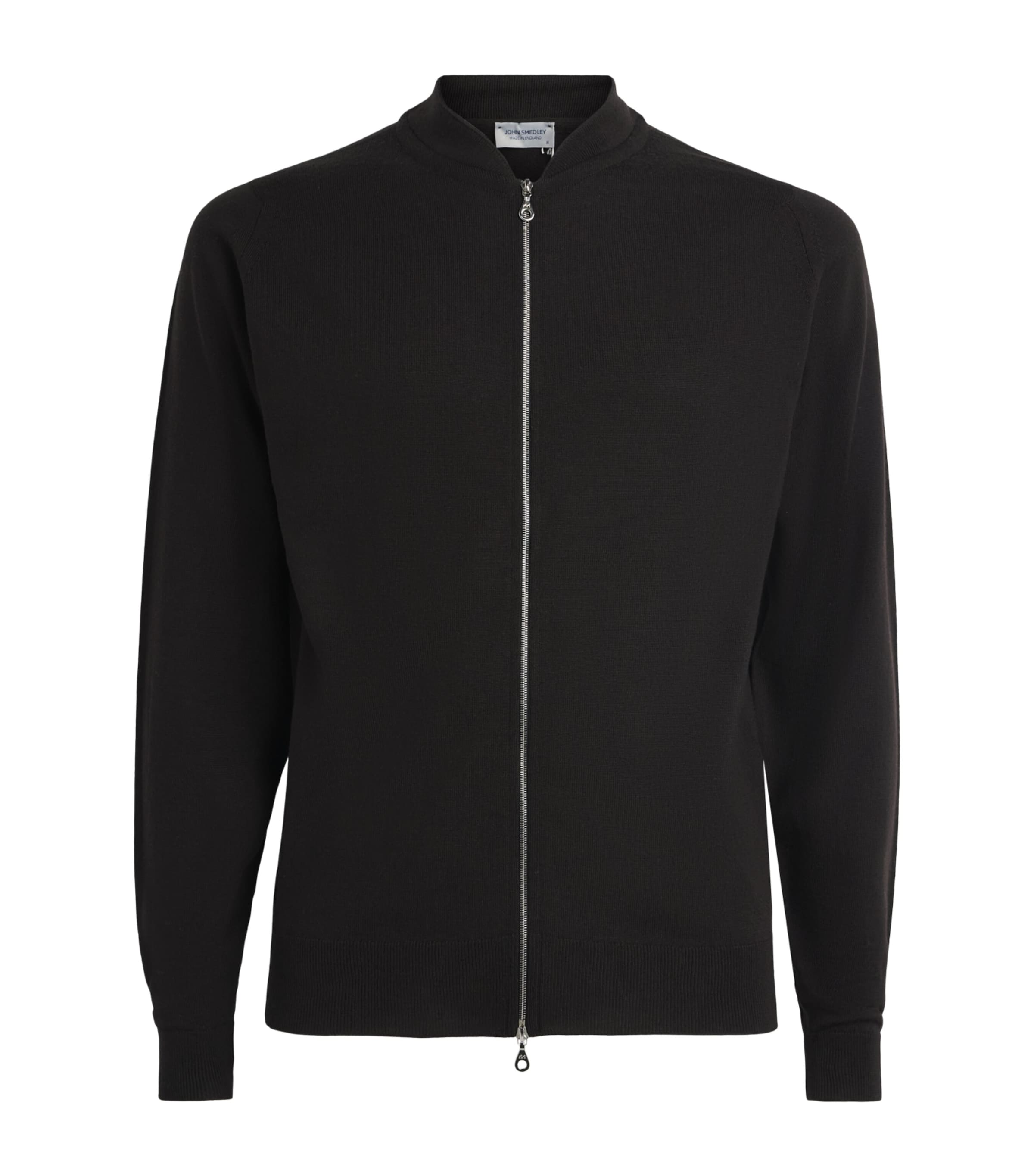 John Smedley Mens Extra Fine Merino Wool Maclean Cardigan Faulkner Brown Image 1