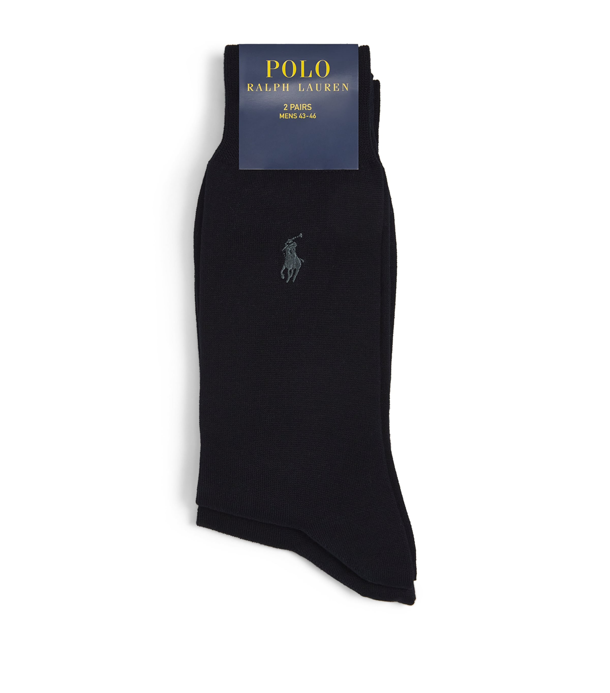 Polo Ralph Lauren Cotton-blend Dress Sock 2-pack In Blue